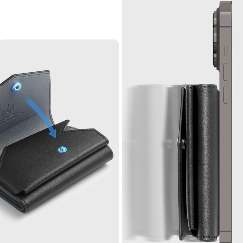 Portofel magnetic MagSafe 3 carduri, universal Spigen, negru