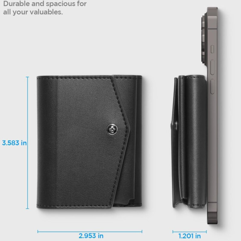 Portofel magnetic MagSafe 3 carduri, universal Spigen, negru