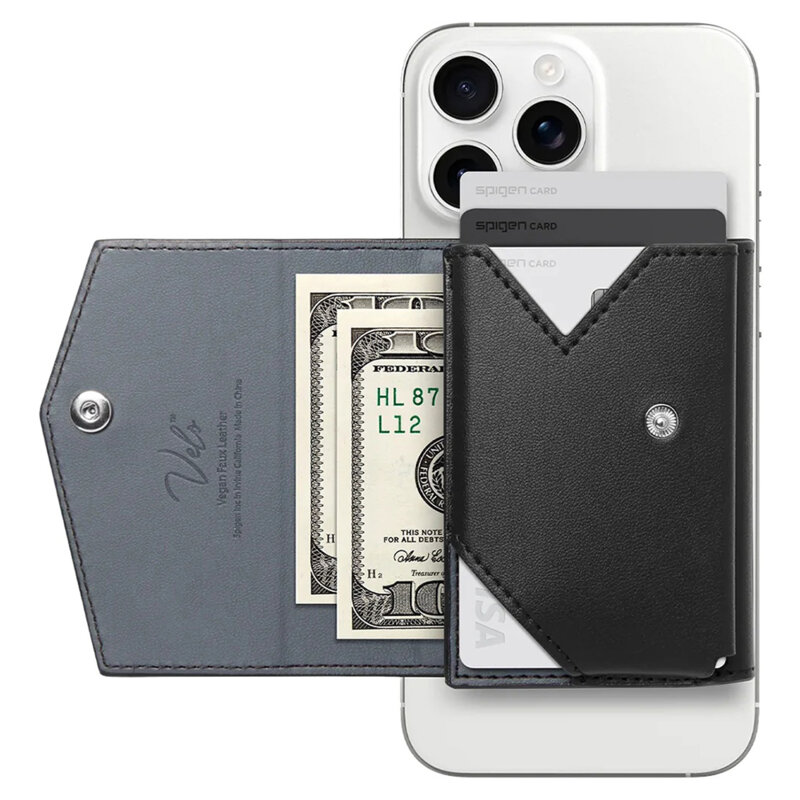 Portofel magnetic MagSafe 3 carduri, universal Spigen, negru
