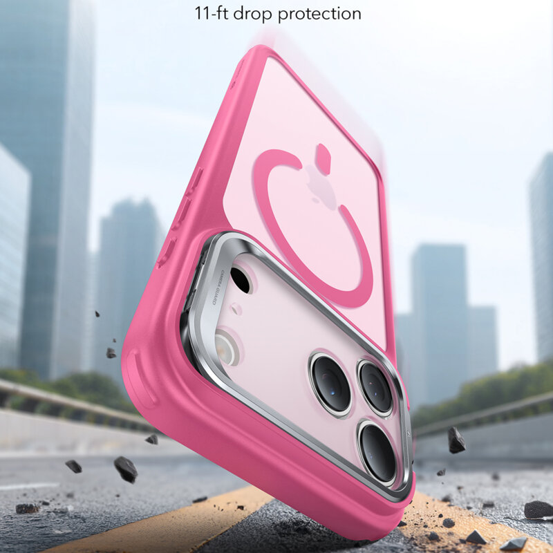 Husa iPhone 17 Pro ESR Classic Hybrid HaloLock Kickstand, roz