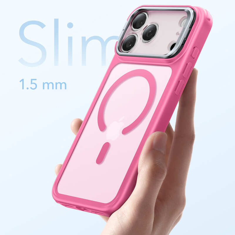 Husa iPhone 17 Pro Max ESR Classic Hybrid HaloLock Kickstand, roz