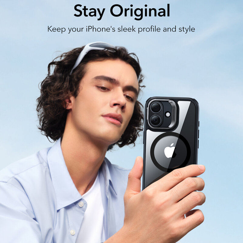 Husa iPhone 17 ESR Classic Hybrid HaloLock Kickstand, negru/transparenta