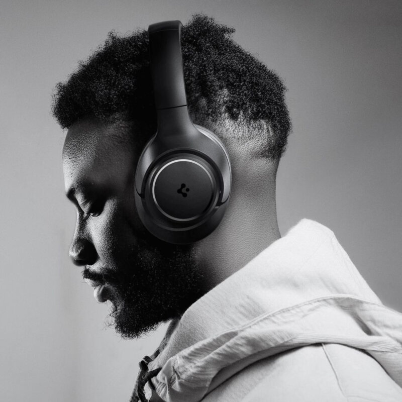 Casti Bluetooth cu microfon, ANC Spigen, negru, SA2403