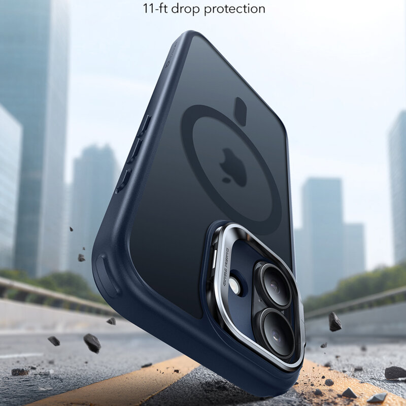 Husa iPhone 17 ESR Classic Hybrid HaloLock Kickstand, bleu