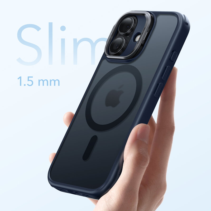 Husa iPhone 17 ESR Classic Hybrid HaloLock Kickstand, bleu