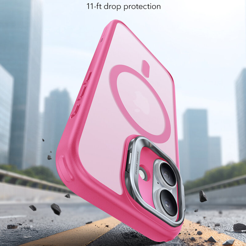 Husa iPhone 17 ESR Classic Hybrid HaloLock Kickstand, roz