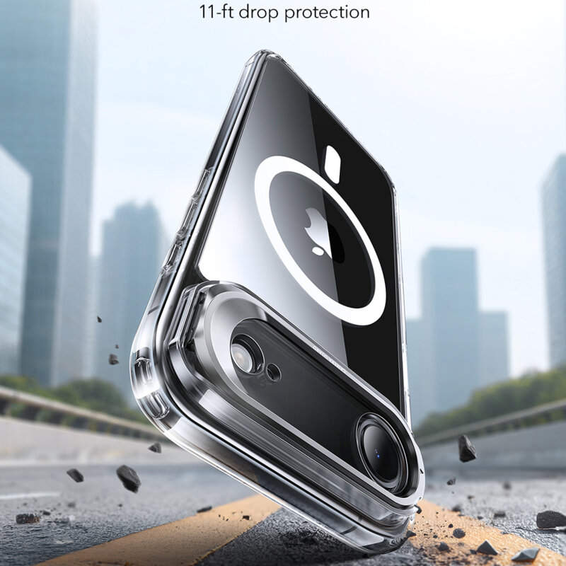 Husa iPhone 17 Air ESR Classic Hybrid HaloLock Kickstand, transparenta