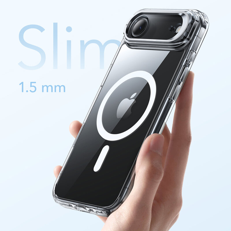 Husa iPhone 17 Air ESR Classic Hybrid HaloLock Kickstand, transparenta