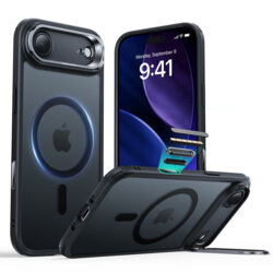 Husa iPhone 17 Air ESR Classic Hybrid HaloLock Kickstand, negru frost