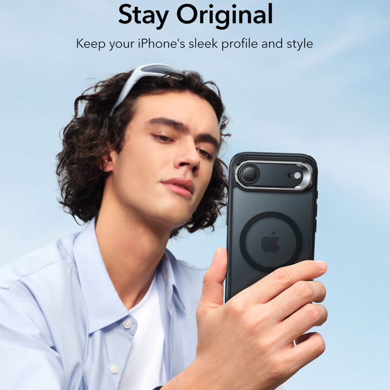 Husa iPhone 17 Air ESR Classic Hybrid HaloLock Kickstand, negru frost