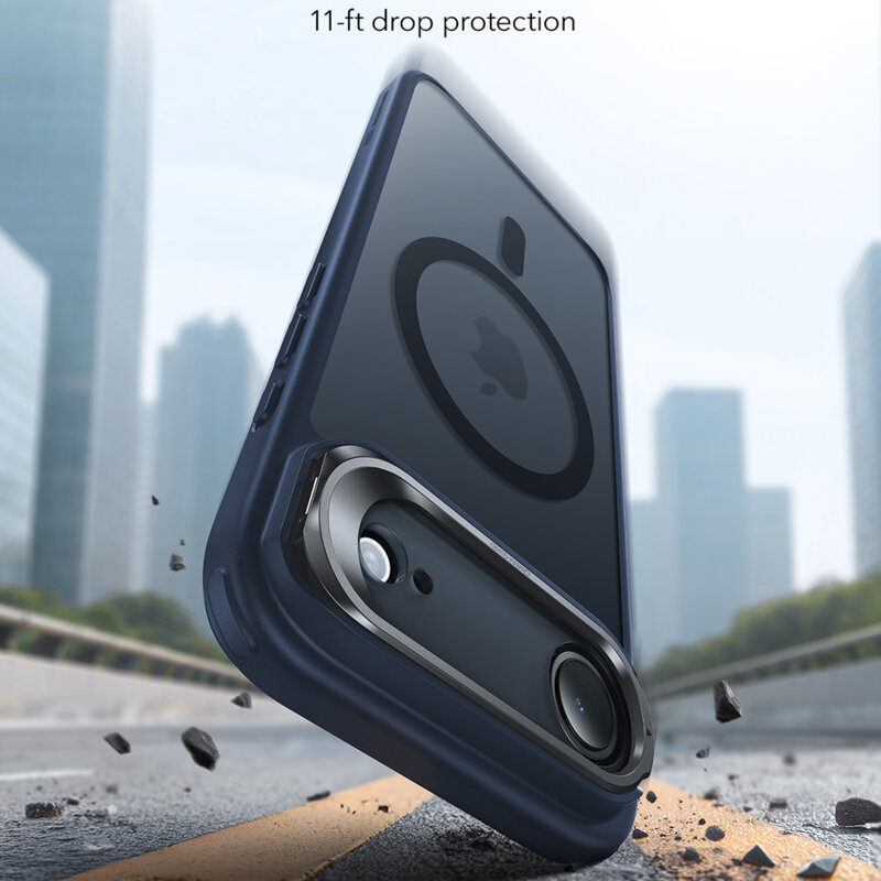 Husa iPhone 17 Air ESR Classic Hybrid HaloLock Kickstand, bleu