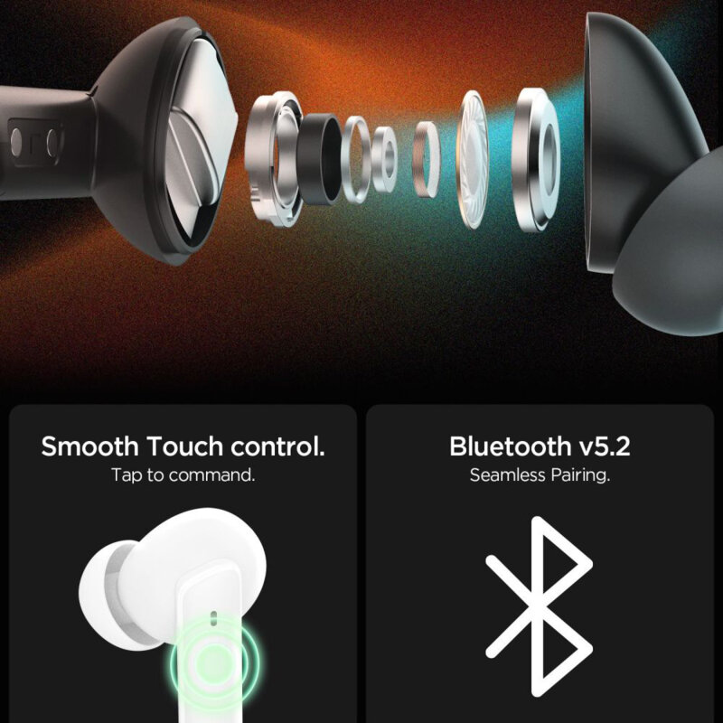 Casti wireless Bluetooth, ANC Spigen, alb, SA2402