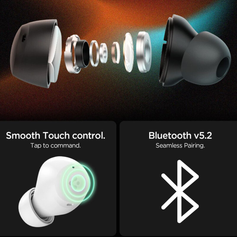 Casti wireless Bluetooth, ANC Spigen, negru, SA2401