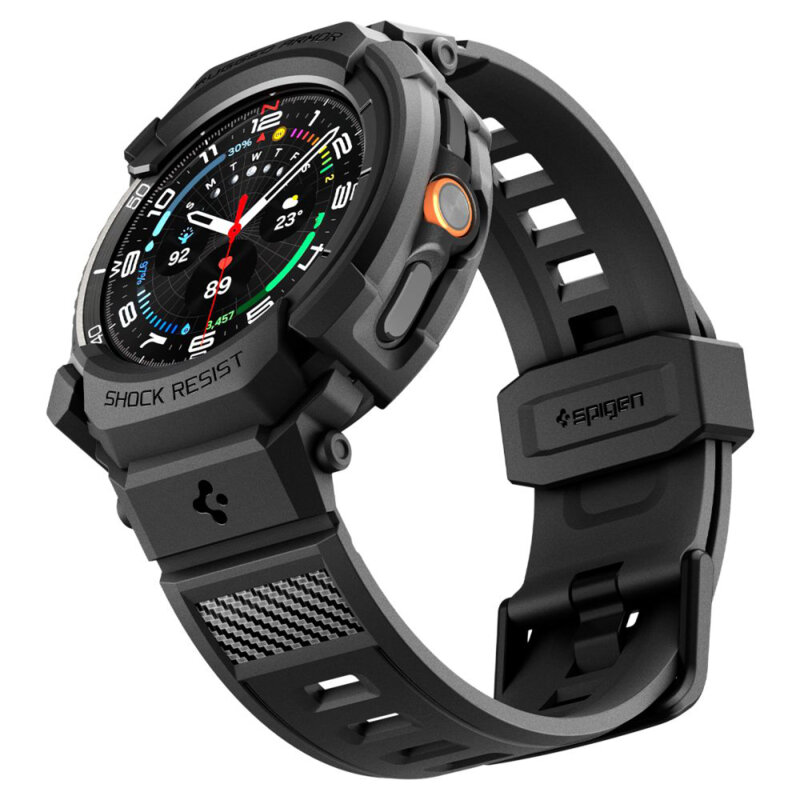 [Pachet husa + curea] Samsung Galaxy Watch8 Classic Spigen Rugged Armor Pro, negru