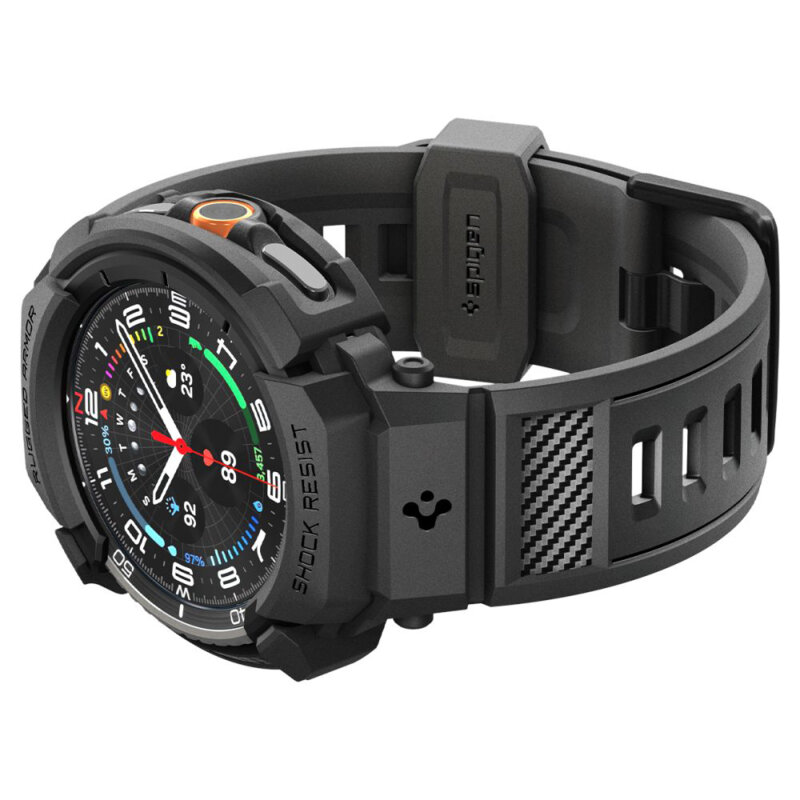 [Pachet husa + curea] Samsung Galaxy Watch8 Classic Spigen Rugged Armor Pro, negru