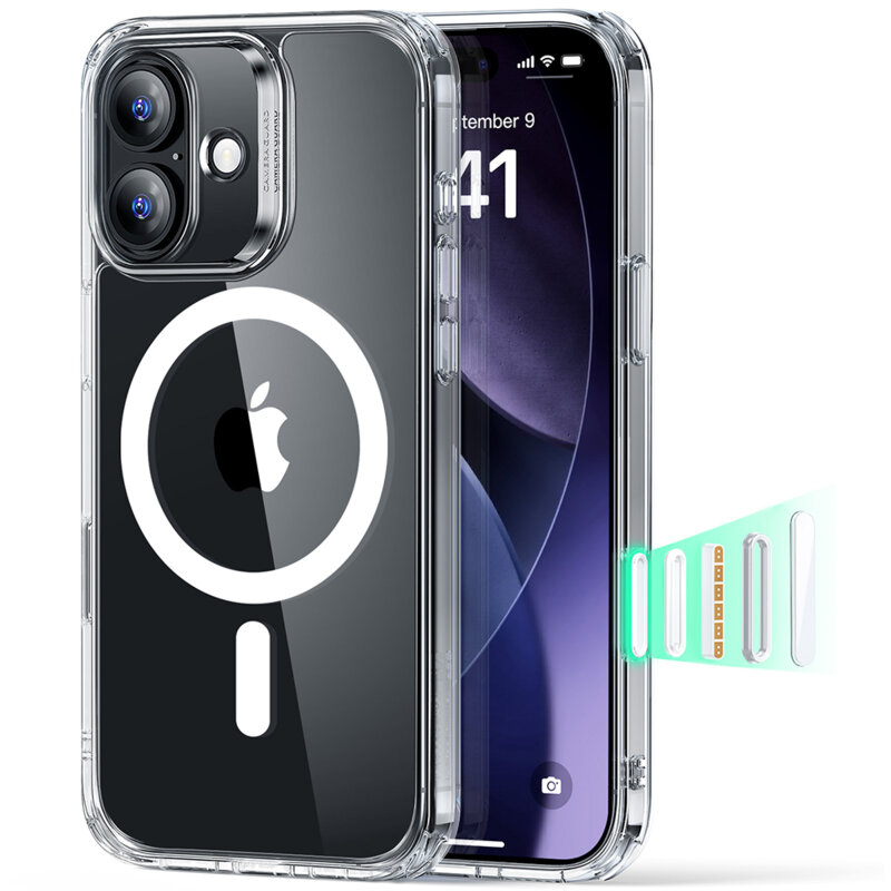 Husa iPhone 17 ESR Classic Hybrid HaloLock, transparenta