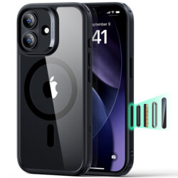 Husa iPhone 17 ESR Classic Hybrid HaloLock, negru/transparenta
