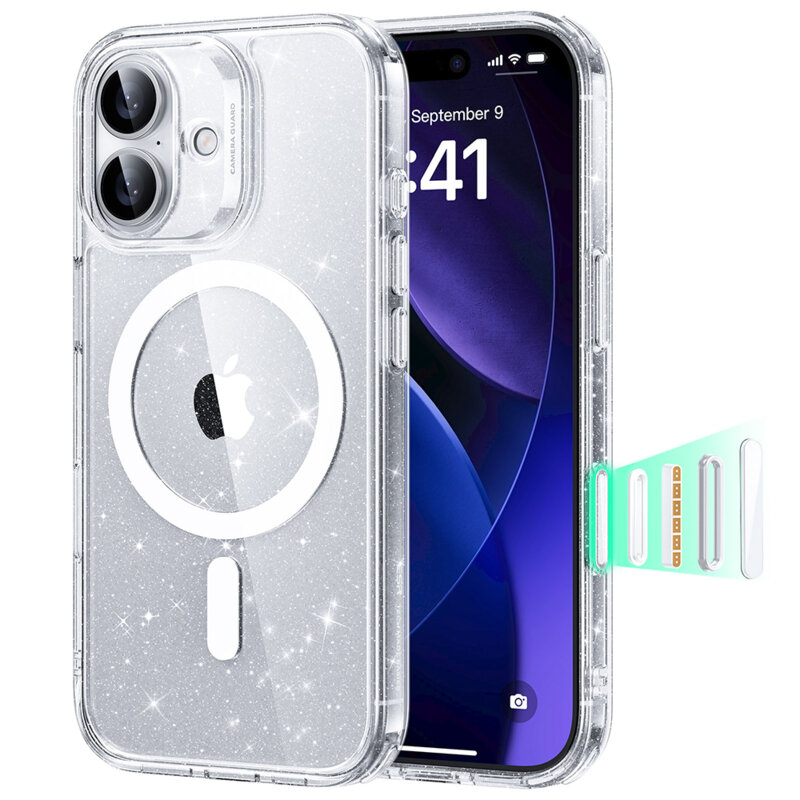 Husa iPhone 17 ESR Classic Hybrid HaloLock, transparenta
