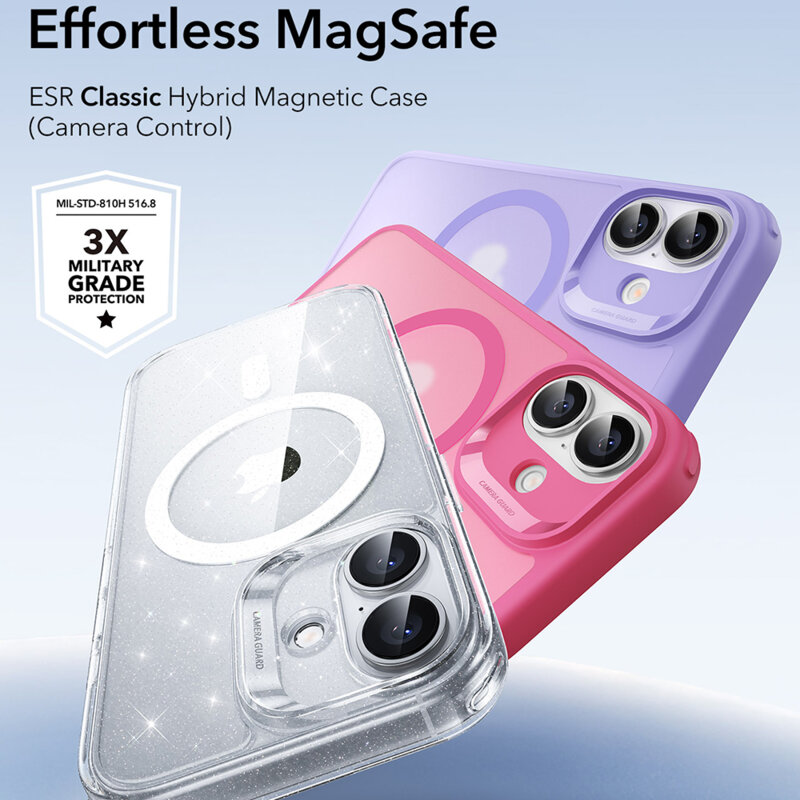 Husa iPhone 17 ESR Classic Hybrid HaloLock, transparenta