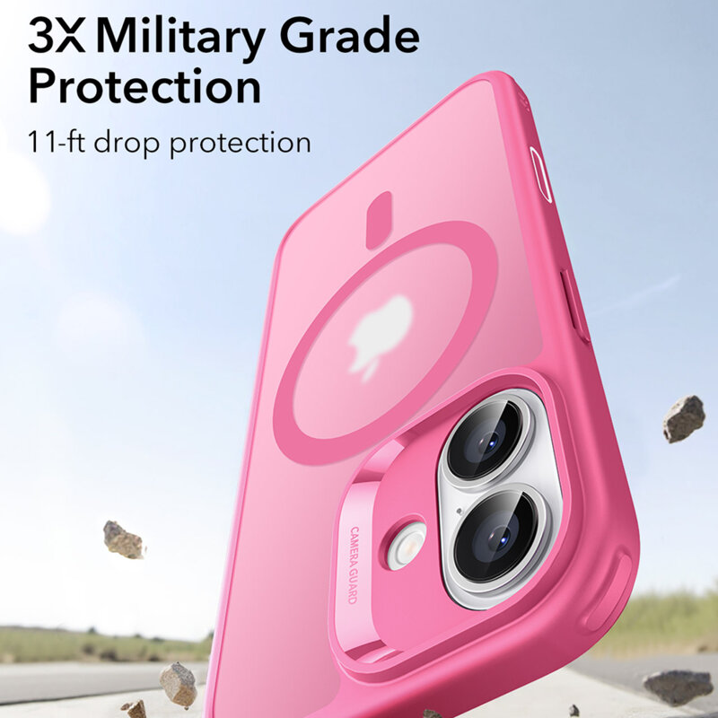 Husa iPhone 17 ESR Classic Hybrid HaloLock, roz