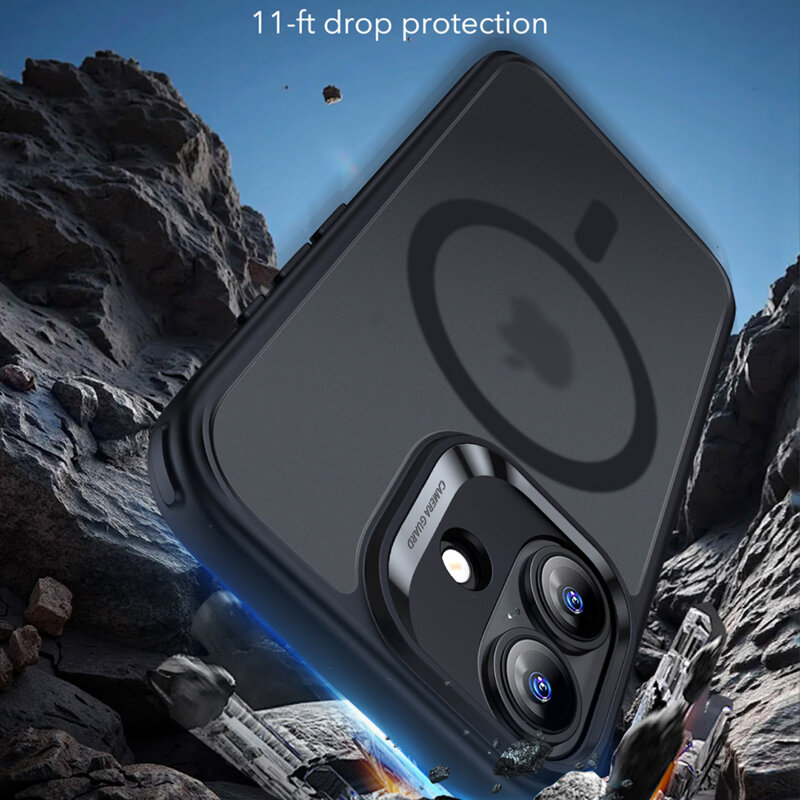 Husa iPhone 17 ESR Classic Hybrid HaloLock, negru frost