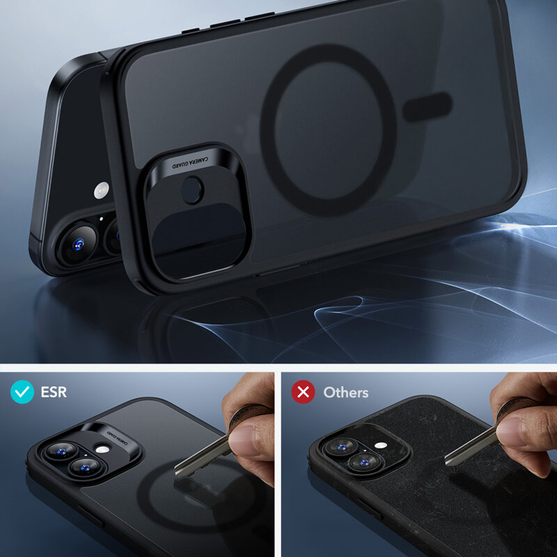 Husa iPhone 17 ESR Classic Hybrid HaloLock, negru frost