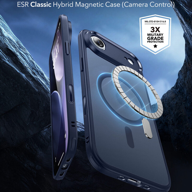 Husa iPhone 17 Air ESR Classic Hybrid HaloLock, bleu