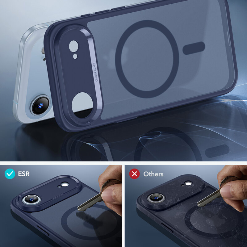 Husa iPhone 17 Air ESR Classic Hybrid HaloLock, bleu