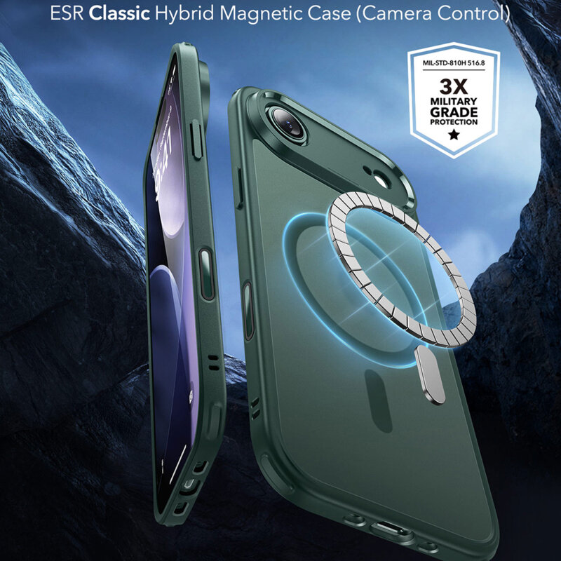 Husa iPhone 17 Air ESR Classic Hybrid HaloLock, verde