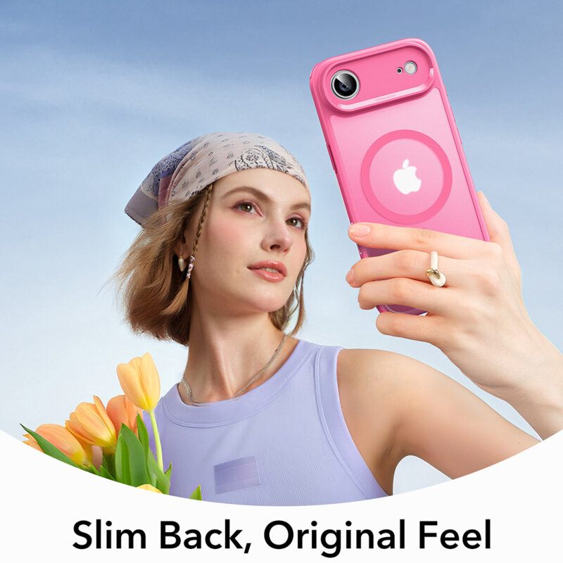 Husa iPhone 17 Air ESR Classic Hybrid HaloLock, roz