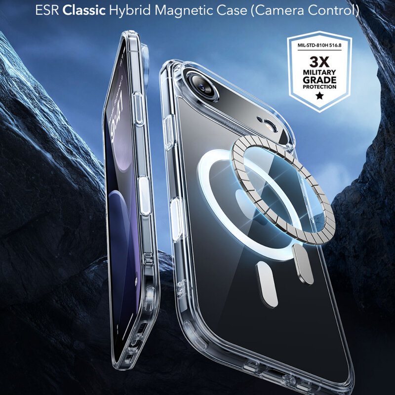 Husa iPhone 17 Air ESR Classic Hybrid HaloLock, transparenta