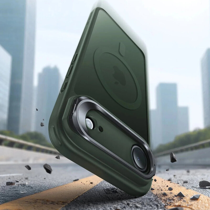 Husa iPhone 17 Air ESR Classic Hybrid HaloLock Kickstand, verde