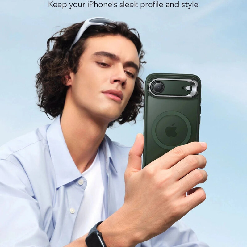 Husa iPhone 17 Air ESR Classic Hybrid HaloLock Kickstand, verde