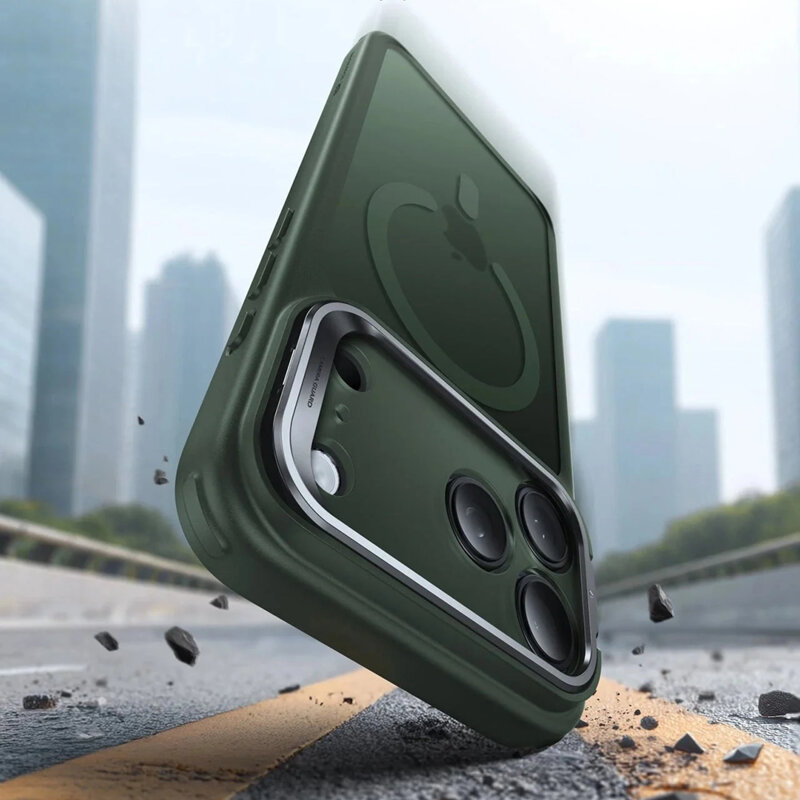 Husa iPhone 17 ESR Classic Hybrid HaloLock Kickstand, verde