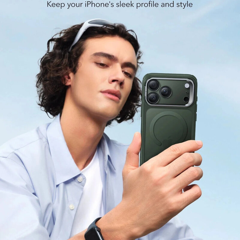 Husa iPhone 17 ESR Classic Hybrid HaloLock Kickstand, verde