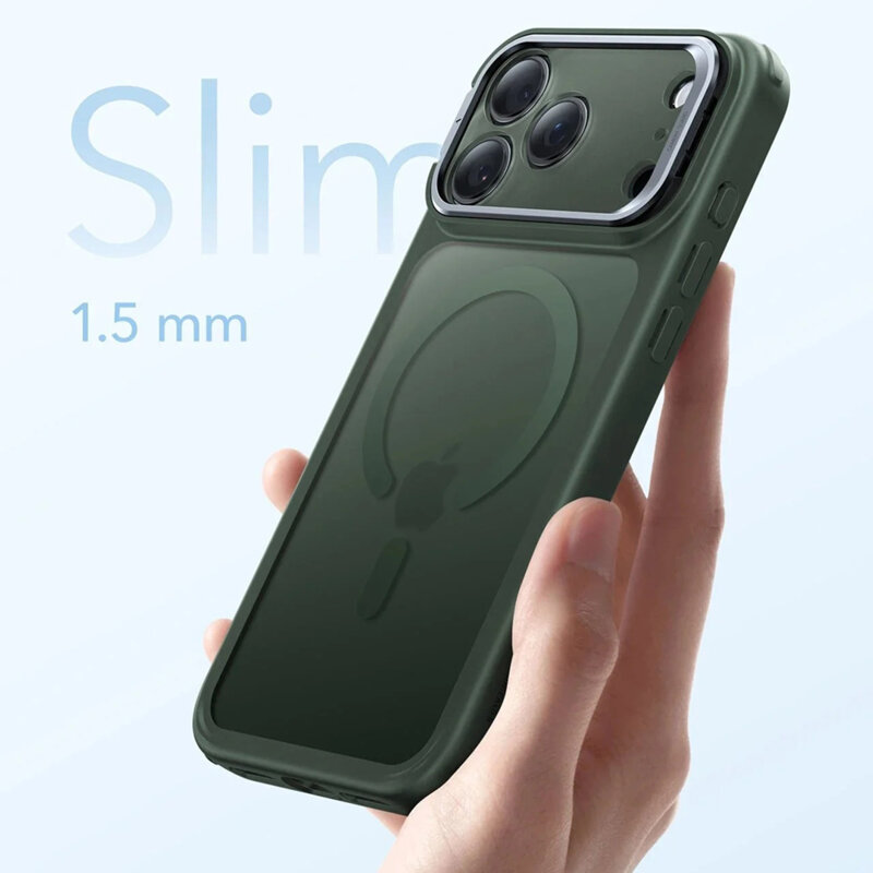 Husa iPhone 17 Pro Max ESR Classic Hybrid HaloLock Kickstand, verde