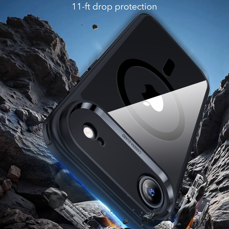 Husa iPhone 17 Air ESR Classic Hybrid HaloLock, negru/transparenta