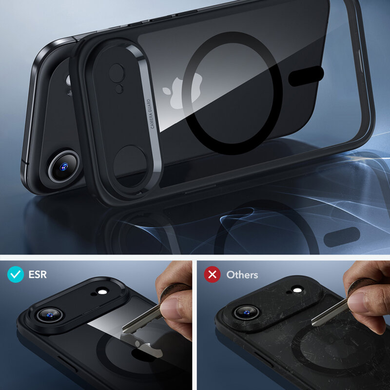 Husa iPhone 17 Air ESR Classic Hybrid HaloLock, negru/transparenta