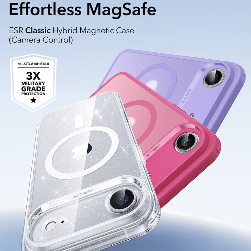 Husa iPhone 17 Air ESR Classic Hybrid HaloLock, transparenta