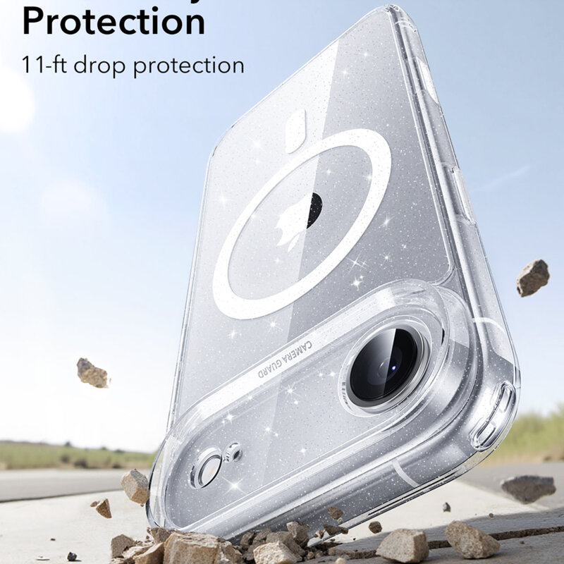 Husa iPhone 17 Air ESR Classic Hybrid HaloLock, transparenta