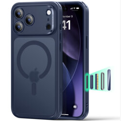 Husa iPhone 17 Pro ESR Classic Hybrid HaloLock, bleu