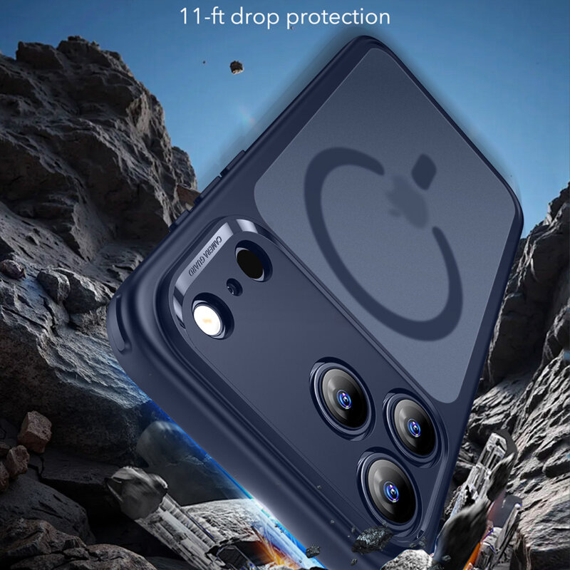 Husa iPhone 17 Pro Max ESR Classic Hybrid HaloLock, bleu