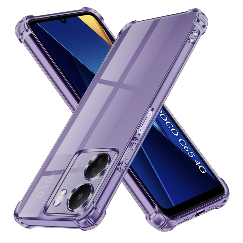 Husa Xiaomi Poco C65 Techsuit Shockproof Clear Silicone, fumuriu