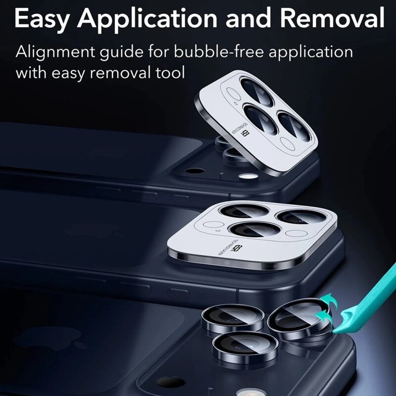 Folie sticla camera iPhone 14 Pro ESR Armorite Camera Lens Protectors, bleu