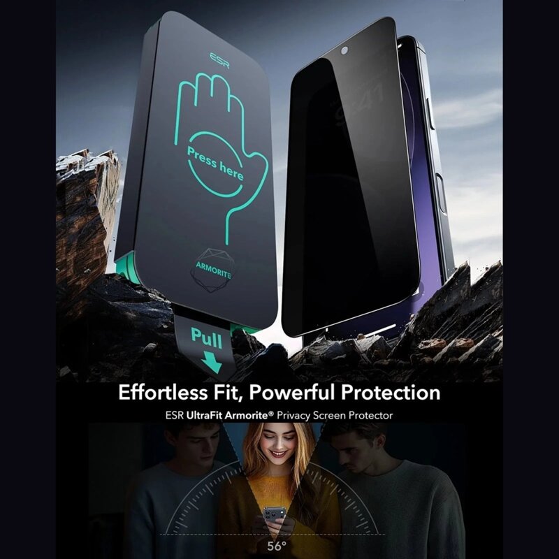 [Pachet 3x] Folie sticla iPhone 17 ESR Privacy Armorite Screen Protector UltraFit, negru