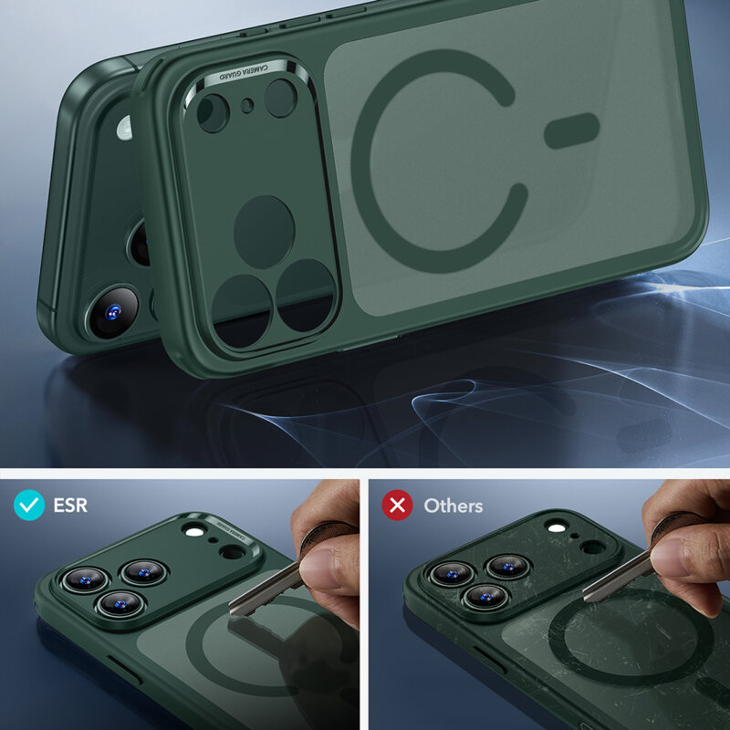 Husa iPhone 17 Pro ESR Classic Hybrid HaloLock, verde