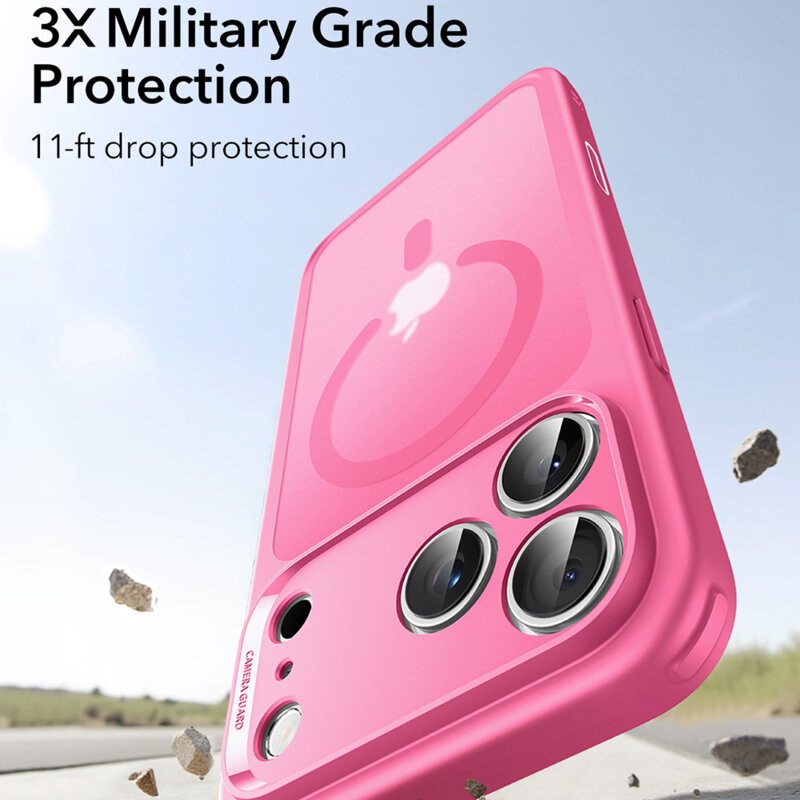 Husa iPhone 17 Pro ESR Classic Hybrid HaloLock, roz