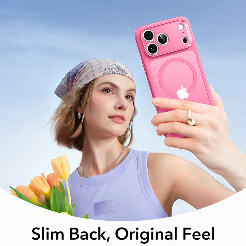 Husa iPhone 17 Pro Max ESR Classic Hybrid HaloLock, roz
