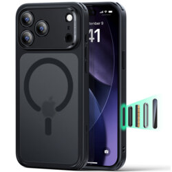Husa iPhone 17 Pro Max ESR Classic Hybrid HaloLock, negru frost