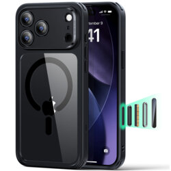 Husa iPhone 17 Pro ESR Classic Hybrid HaloLock, negru/transparenta